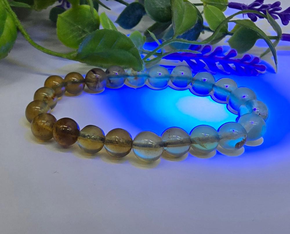 Genuine Sumatra Blue Amber 10mm Beads Bracelet RARE Crystal Wellness