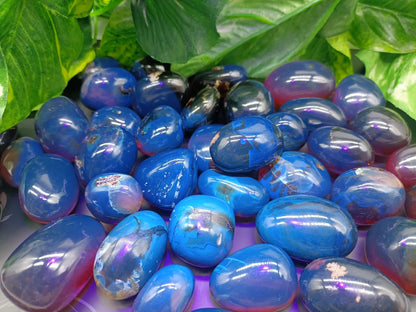 Genuine Sumatran Blue Amber Tumbled Stone RARE Crystal Wellness