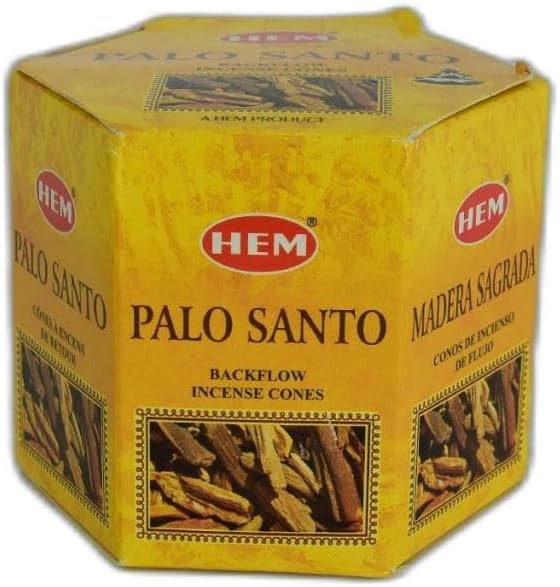 HEM Palo Santo 40 Backflow Incense Cones Crystal Wellness