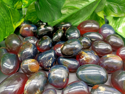 Genuine Sumatran Blue Amber Tumbled Stone RARE Crystal Wellness