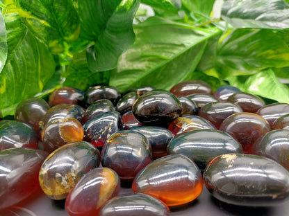 Genuine Sumatran Blue Amber Tumbled Stone RARE Crystal Wellness