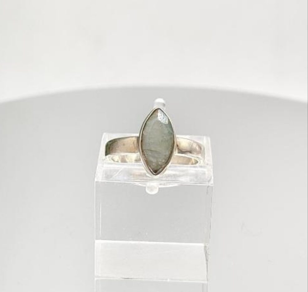 Agate 925 Sterling Silver Ring Size 3 Crystal Wellness