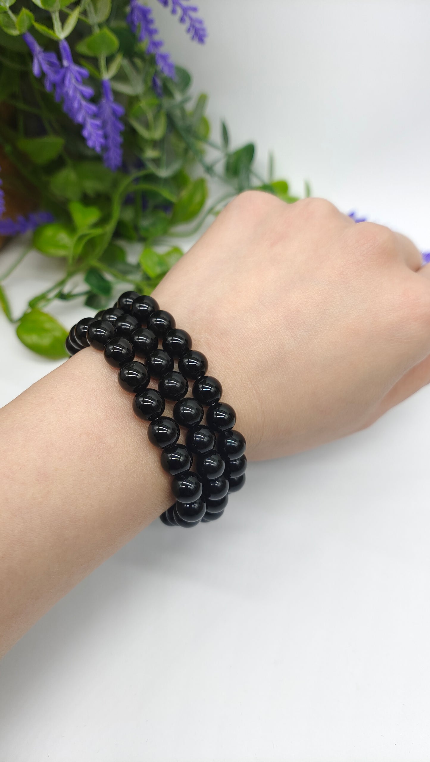 Black Obsidian Beads Bracelet Crystal Wellness