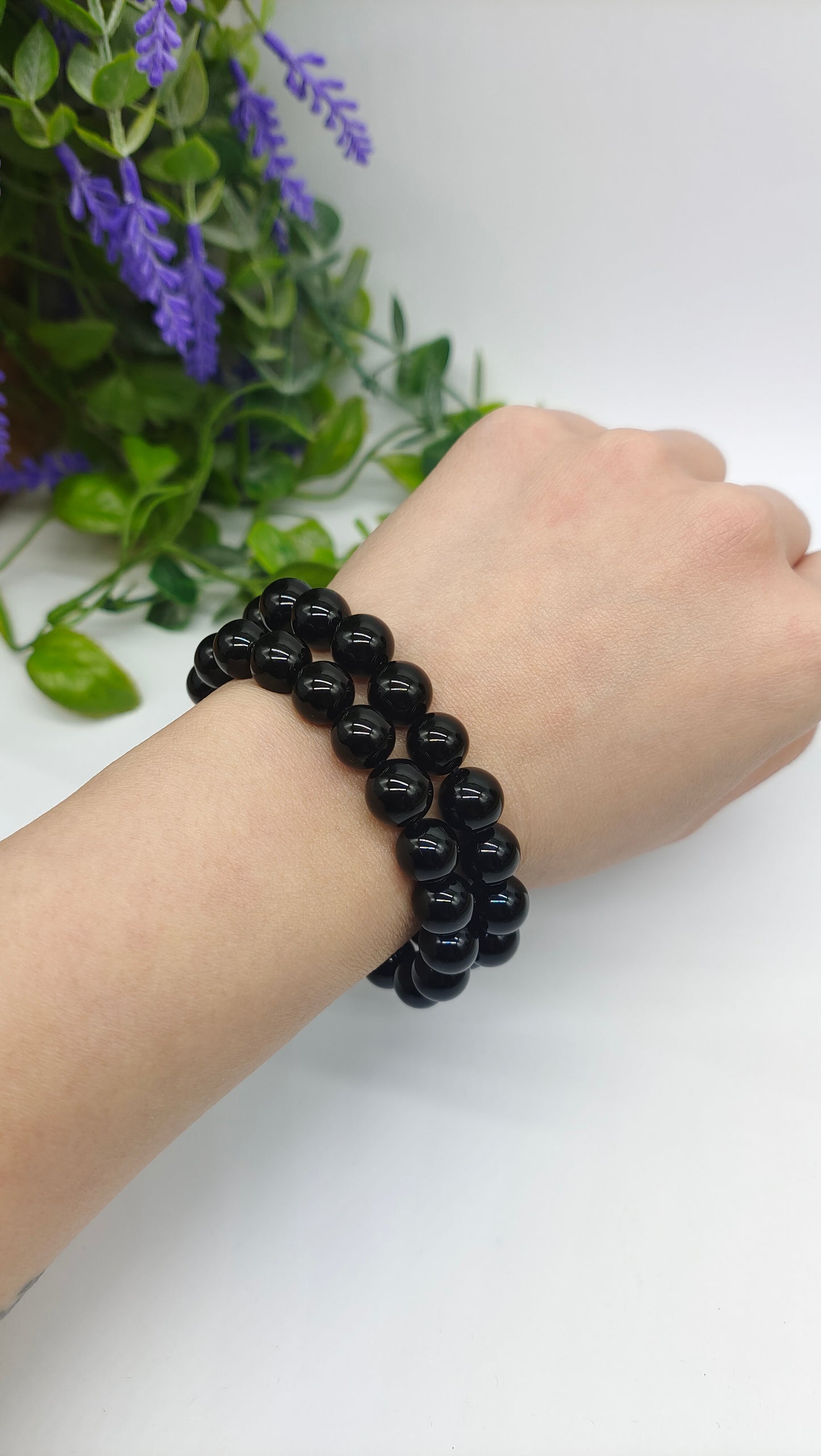 Black Obsidian Beads Bracelet Crystal Wellness