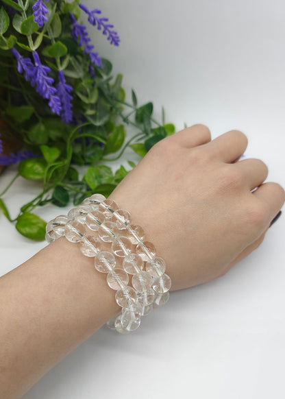 Clear Quartz Beads Bracelet Crystal Wellness