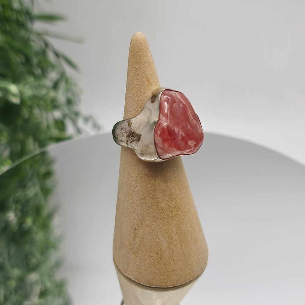 Rhodochrosite 925 Sterling Silver Rings Size 6 Crystal Wellness