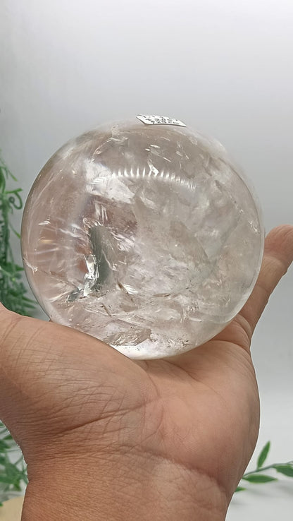 Clear Quartz Sphere High Grade 1.13 Kgs Crystal Wellness