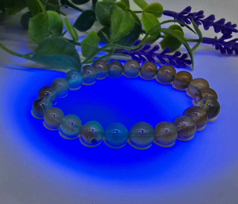 Genuine Sumatra Blue Amber 10mm Beads Bracelet RARE Crystal Wellness