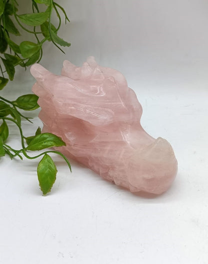 Rose Quartz Dragon 1050g 41x7x7cm

