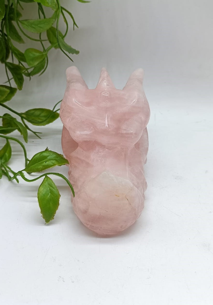 Rose Quartz Dragon 1050g 41x7x7cm

