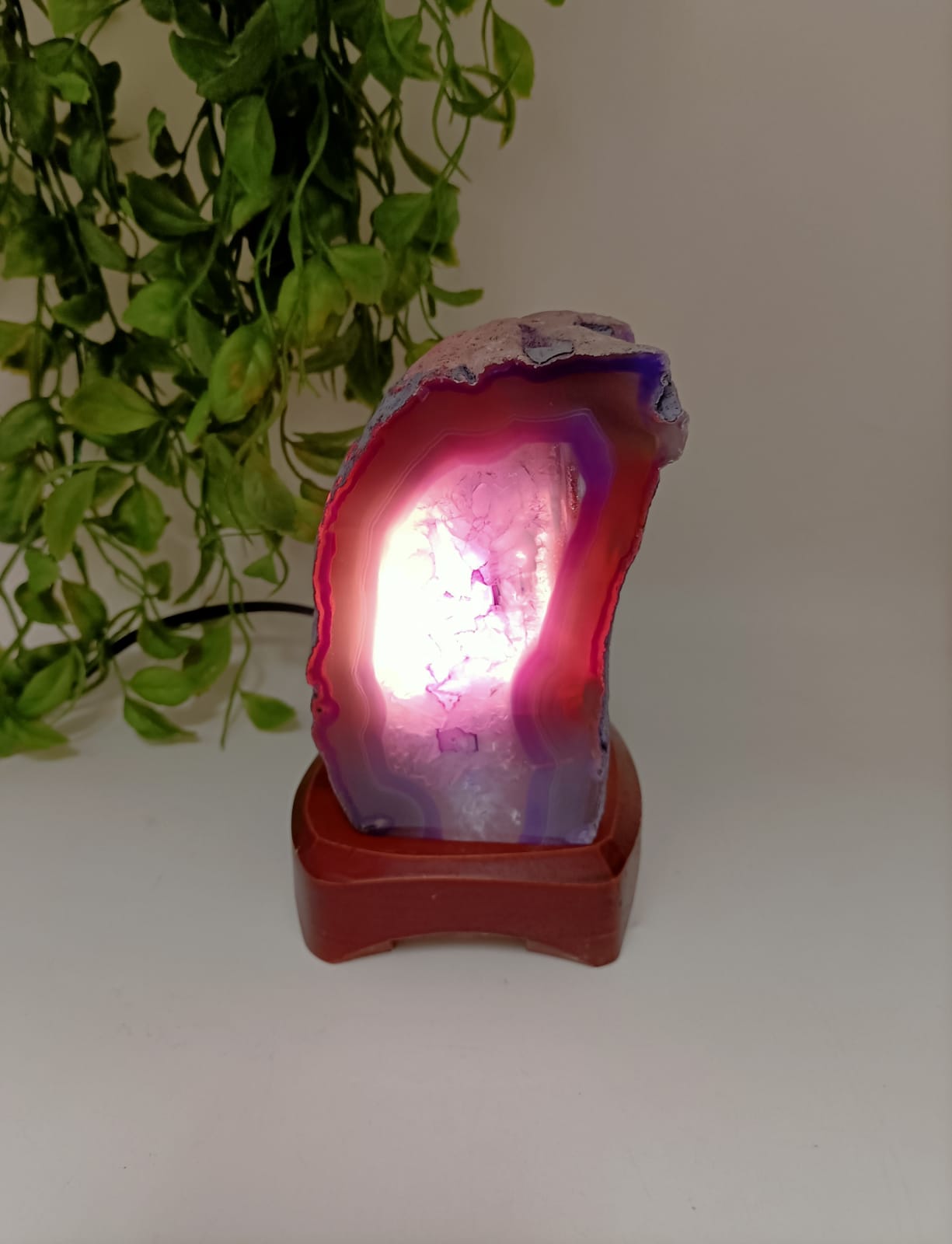 Pink Agate Lamp 1578g Crystal Wellness