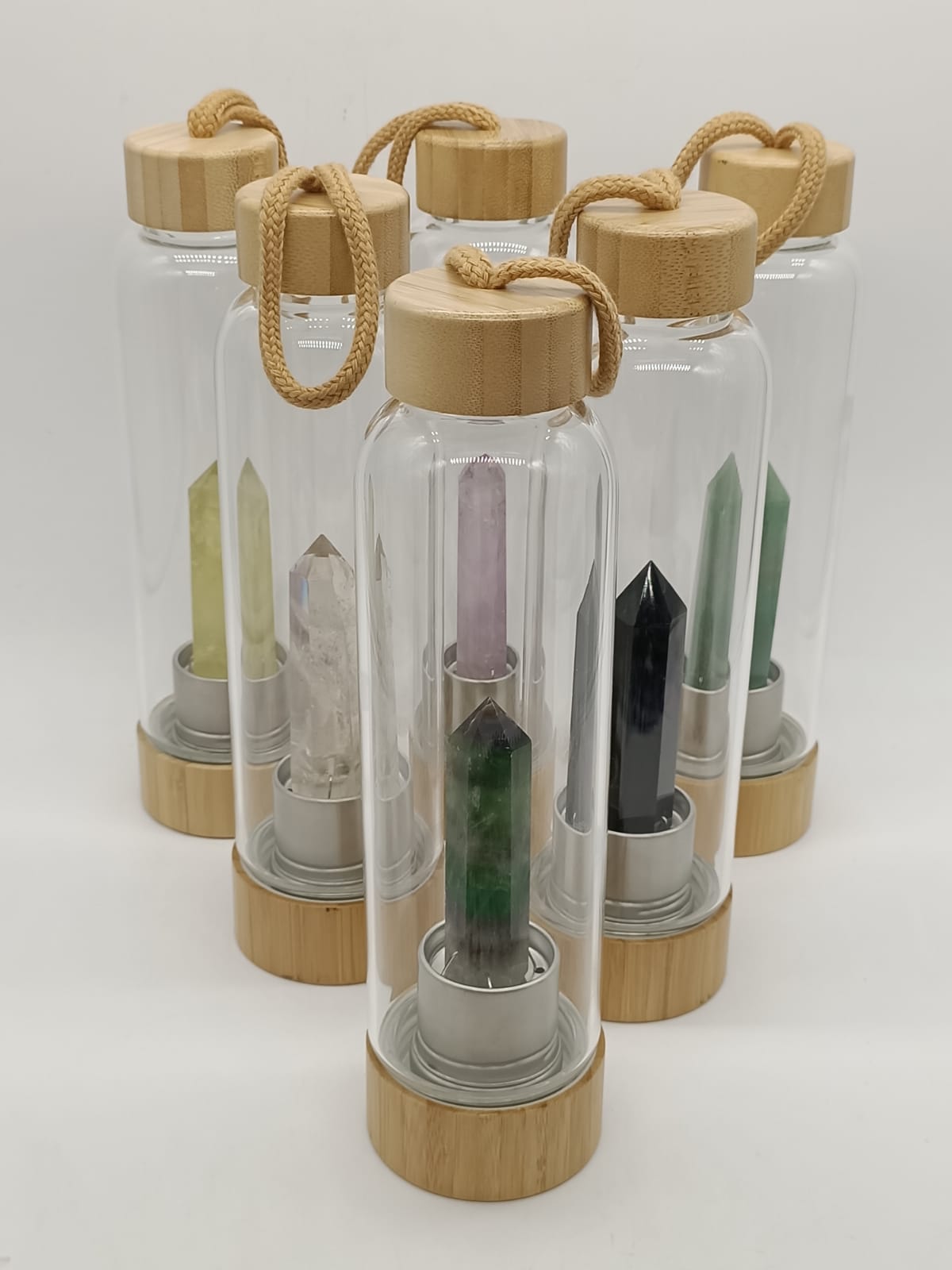 Infused Healing Crystal Bamboo Water Bottle